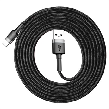 Baseus Cafule USB 2.0 / Lightning Kabel - 2m - Zwart / Grijs