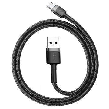 Baseus Cafule USB 2.0 / Type-C Kabel CATKLF-AG1 - 0.5m - Zwart / Grijs