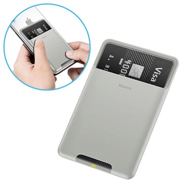 Baseus Card Pocket Universele Stick-On Kaarthouder (Geopende verpakking - Bevredigend) - Lichtgrijs