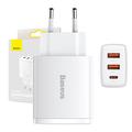 Baseus Compact Snellader 30W - USB-C PD, 2xUSB - Wit