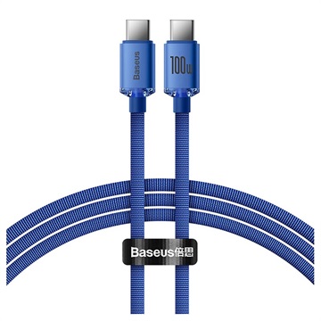 Baseus Crystal Shine USB-C / USB-C Kabel CAJY000603 - 1.2m - Blauw