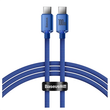 Baseus Crystal Shine USB-C / USB-C Kabel CAJY000603 - 1.2m - Blauw