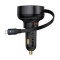 Baseus Enjoyment Pro 55W-autolader met intrekbare Lightning-kabel - Zwart