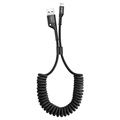 Baseus Fish Eye Spring Lightning Kabel - 1m - Zwart