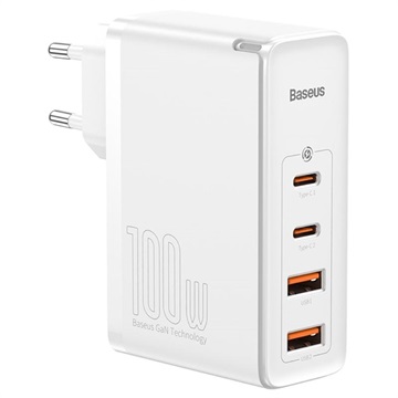 Baseus GaN2 Pro 2xUSB & 2xUSB-C Snelle Oplader - 100W - Wit