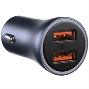 Baseus Golden Contactor Pro autolader CCJD-A0G, 2x USB, 40W - grijs