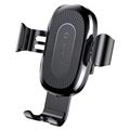 Baseus Gravity Ventilatierooster Houder / Qi Draadloze Oplader - Zwart