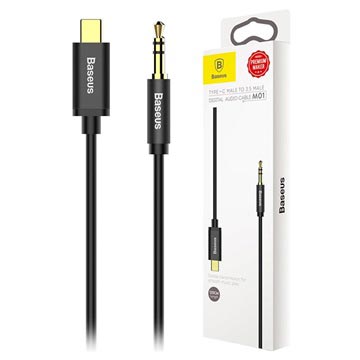 Baseus M01 USB Type-C / 3.5mm Audiokabel - 1.2m - Zwart