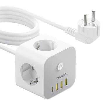 Baseus PowerCombo Cube 7-in-1 stekkerdoos - 20W - Wit