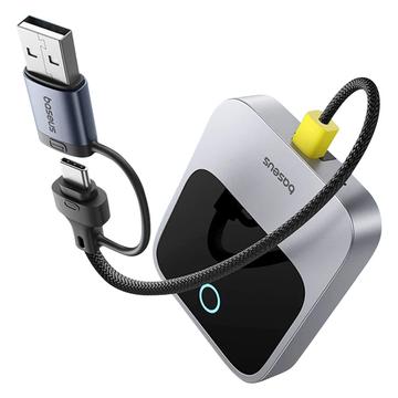 Baseus Safe Journey bedrade naar draadloze CarPlay-adapter - USB-C, USB-A - donkergrijs