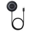 Baseus Eenvoudige Mini4 15W magnetische Qi2 draadloze oplader met standaard - Zwart