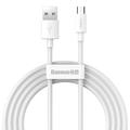 Baseus Eenvoudige Wijsheid USB-A / MicroUSB-kabel - 1.5m, 2 Stuks. - Wit