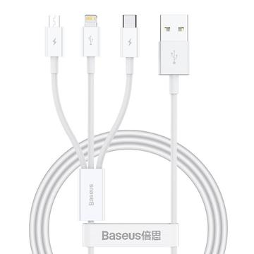 Baseus Superior Series 3-in-1 Snellaadkabel - 1m, 3.5A