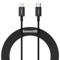 Baseus Superior-serie USB-C / Lightning-kabel - 2m, 20W - Zwart