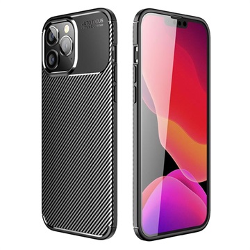 Beetle Koolstofvezel iPhone 14 Pro Hoesje - Zwart