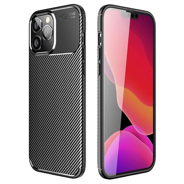 Beetle Carbon Fiber iPhone 14 Pro Max Hoesje - Zwart