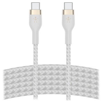 Belkin BoostCharge Pro Flex USB-C / USB-C Kabel 60W - 3m - Wit