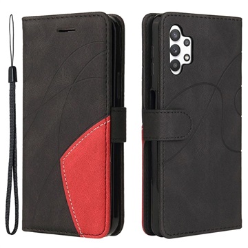 Bi-Color Series Samsung Galaxy A32 5G/M32 5G Wallet Case - Zwart