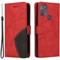 Bi-Color Series Motorola Moto G50 Portemonnee Hoesje - Rood