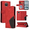 Bi-Color Series Nokia G10/G20 Portemonnee Hoesje - Rood