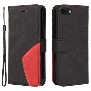 Bi-Color Series iPhone 7/8/SE (2020) Wallet Case - Zwart