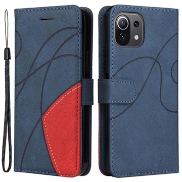 Bi-Color Series Xiaomi Mi 11 Lite 5G Wallet Case - Blauw