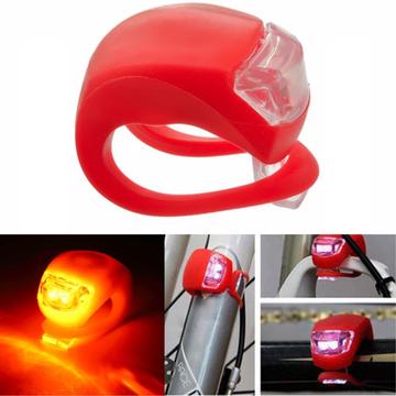 Fietslicht Voor en Achter Silicone LED Fietslicht Multifunctioneel Waterbestendig Koplamp Achterlicht voor Fietsveiligheid - Rood