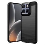 Motorola Edge 70 Fusion/70 Fusion+ Geborsteld TPU Hoesje - Koolstofvezel - Zwart