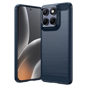 Motorola Edge 70 Fusion/70 Fusion+ Geborsteld TPU Hoesje - Koolstofvezel - Blauw