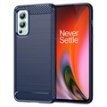 OnePlus Nord 2 5G Geborsteld TPU Case - Koolstofvezel - Blauw