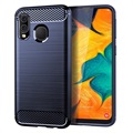 Samsung Galaxy A40 Geborsteld TPU Hoesje - Koolstofvezel