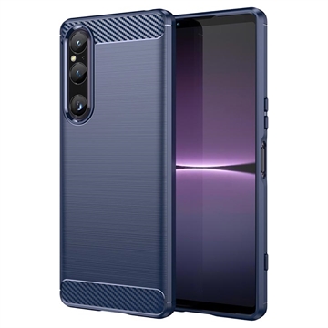 Sony Xperia 1 V Geborsteld TPU Hoesje - Koolstofvezel