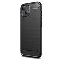 iPhone 13 Mini Geborsteld TPU Case - Koolstofvezel - Zwart