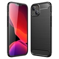 iPhone 14 Plus Geborsteld TPU Hoesje - Koolstofvezel