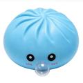 Dumpling squishy antistress speelgoed dat bellen blaast, met stoommandje - Blauw