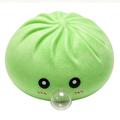 Dumpling squishy antistress speelgoed dat bellen blaast, met stoommandje - Groen