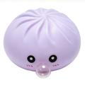 Dumpling squishy antistress speelgoed dat bellen blaast, met stoommandje - Paars
