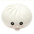 Dumpling squishy antistress speelgoed dat bellen blaast, met stoommandje - Wit