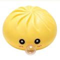 Dumpling squishy antistress speelgoed dat bellen blaast, met stoommandje - geel