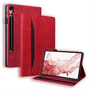 Samsung Galaxy Tab S11/S10 Lite/S10 FE/S9 FE/S9/S8/S7 Business Style Folio hoesje - Rood