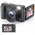 CD01 4K Digital Camera with 3" Flip Screen, 64GB Memory Card (Open Box - Bulk Satisfactory) - Black