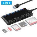 CR7 Multifunctionele USB 3.0-kaartlezer - CF/SD/MS/TF-kaarten - Zwart
