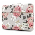 Canvaslife Universele Laptophoes - 13-14" - Wit Bloemen