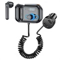 Autolader / Bluetooth FM Transmitter met Mono Headset T2 - Zwart