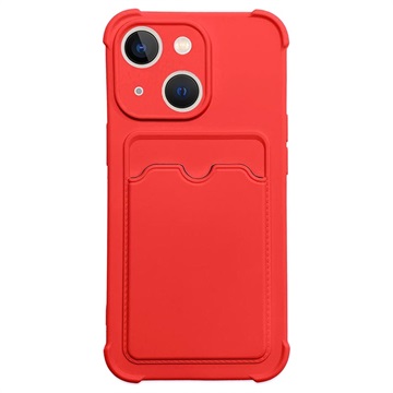 Card Armor Series iPhone 13 Mini Siliconen Hoesje - Rood