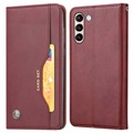 Card Set Series Samsung Galaxy S21 FE 5G Wallet Case - Wijnrood