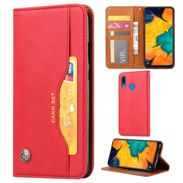 Card Set Serie Samsung Galaxy A20e Portemonnee Hoesje - Rood