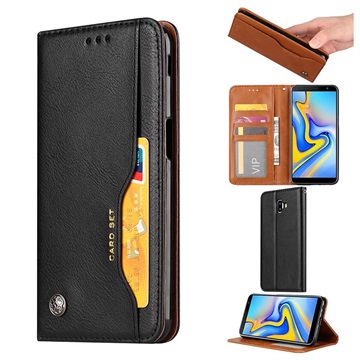 Card Set Series Samsung Galaxy J6+ Portemonnee Hoesje - Zwart