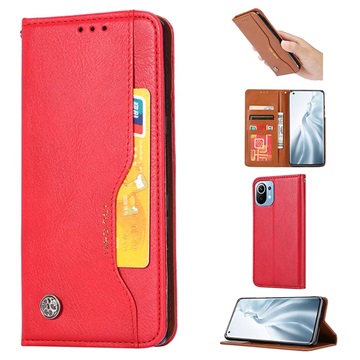 Card Set Series Xiaomi Mi 11 Portefeuille Hoesje - Rood