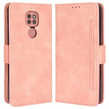 Cardholder Series Motorola Moto E7 Plus Portemonnee Hoesje - Roze